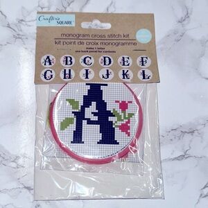 Crafter's Square A initial Monogram Cross Stitch Kit